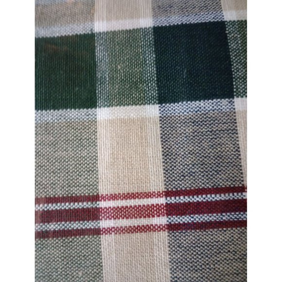William Sonoma plaid fabric tablecloth square 52x52  NOS  52x52 Green/Tan - Picture 2 of 5
